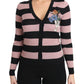 Elegant Floral Embroidered Cashmere Cardigan