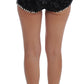 Crystal Sequined Silk High Waist Shorts