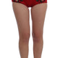 Ravishing Red Silk Embroidered Shorts