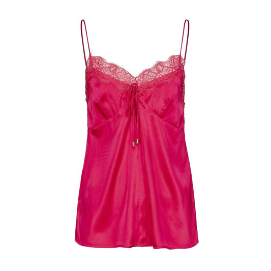 Fuchsia Silk Tops & T-Shirt