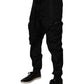 Black Nylon Cargo Jogger Men Sweatpants Pants
