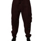 Maroon Cotton Cargo Jogger Sweatpants Pants