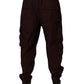 Maroon Cotton Cargo Jogger Sweatpants Pants