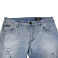 Blue Tattered Cotton Skinny Men Denim Jeans