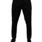 Black Polyester Men Jogger Sweatpants Pants