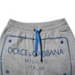 Gray Logo Cotton Men Jogger Sweatpants Pants