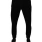 Black Cotton Blend Men Jogger Sweatpants Pants