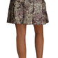 Elegant Floral A-Line Jacquard Skirt