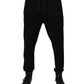 Black Logo Men Jogger Cotton Sweatpants Pants