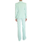 Light Blue Polyester Women Pant