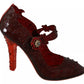 Red Floral Crystal Heels CINDERELLA Shoes
