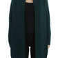 Elegant Green Cashmere Cardigan Sweater