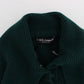 Elegant Green Cashmere Cardigan Sweater