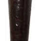 Brown Exotic Leather Heels High Boots Shoes