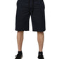 Dark Blue Cotton Bermuda Sweatshorts Shorts