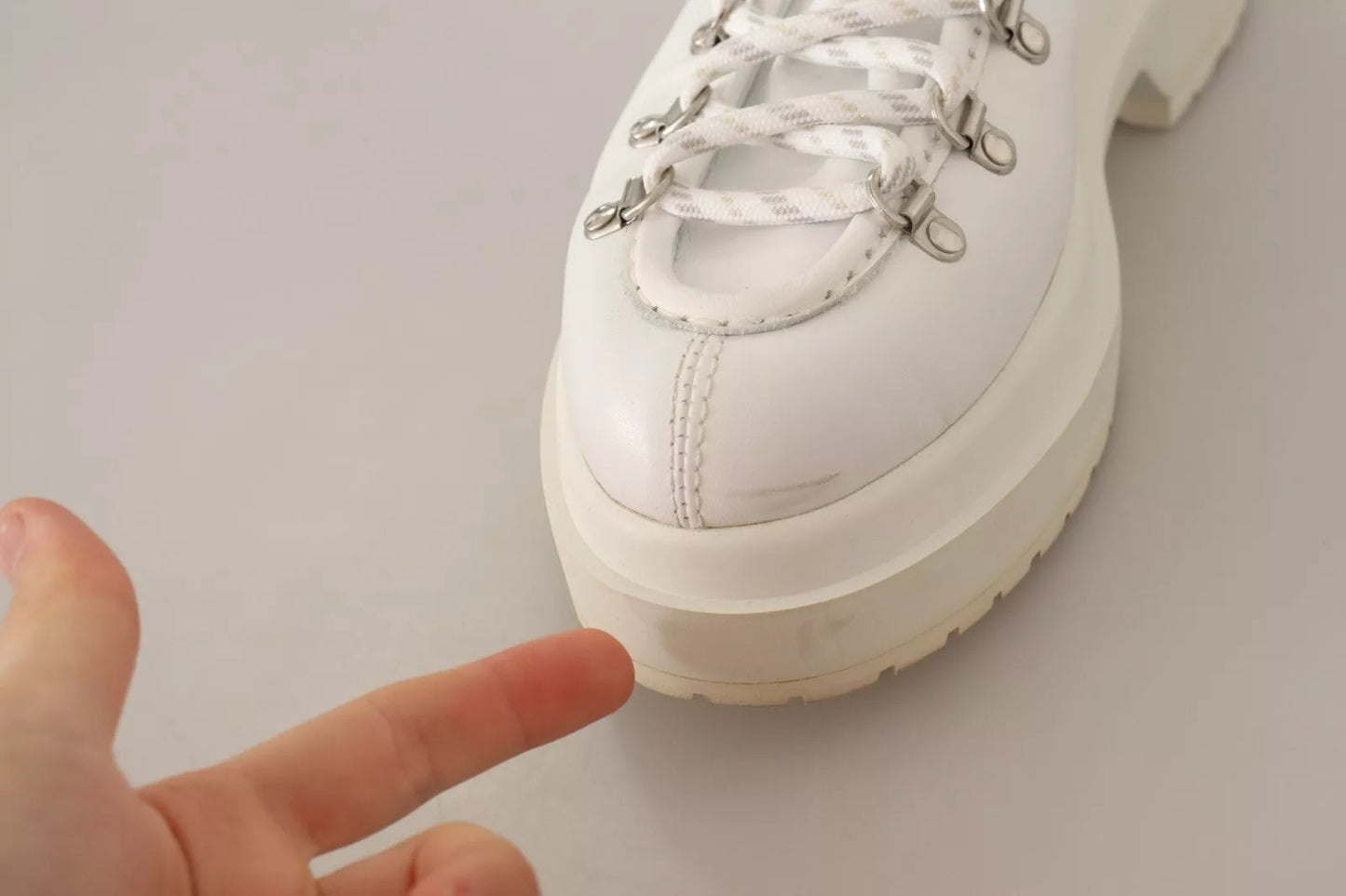 White Leather Lace Up Sneakers Shoes