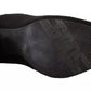 Black Suede Logo Socks Block Heel Ankle Boots Shoes