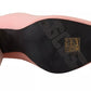 Pink Suede Logo Socks Block Heel Ankle Boots Shoes