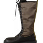 Black Green High Combat Boots Lace Up Military Shoes