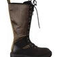Black Green High Combat Boots Lace Up Military Shoes