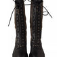 Black Green High Combat Boots Lace Up Military Shoes