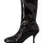 Black Patent Leather High Heels Boots Shoes