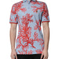 Light Blue Coral Cotton Polo Shirt T-shirt