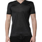 Dark Gray Silk V-neck Short Sleeves T-shirt