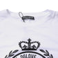 White Graphic Print Cotton Crew Neck T-shirt