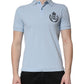 Sky Blue Cotton Crown Collared Polo T-shirt