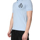 Sky Blue Cotton Crown Collared Polo T-shirt