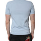 Sky Blue Cotton Crown Collared Polo T-shirt