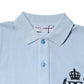 Sky Blue Cotton Crown Collared Polo T-shirt
