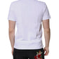 White Cotton Crown Collared Men Polo T-shirt