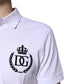 White Cotton Crown Collared Men Polo T-shirt
