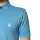 Blue Cotton Crown Collared Men Polo T-shirt