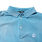 Blue Cotton Crown Collared Men Polo T-shirt