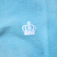 Blue Cotton Crown Collared Men Polo T-shirt