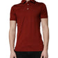 Red Cotton DG Logo Collared Men Polo T-shirt