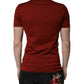 Red Cotton DG Logo Collared Men Polo T-shirt