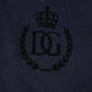 Dark Blue Cotton Crown Collared Polo T-shirt