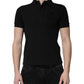 Black Cotton DG Logo Collared Polo T-shirt