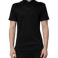 Black Polyester DG Logo Collared Polo T-shirt