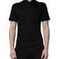 Black Polyester DG Logo Collared Polo T-shirt