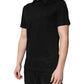 Black Polyester DG Logo Collared Polo T-shirt