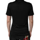 Black Polyester DG Logo Collared Polo T-shirt