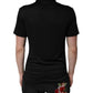 Black Polyester DG Logo Collared Polo T-shirt