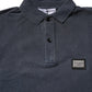 Dark Blue Logo Plaque Cotton Men Polo Shirt T-shirt