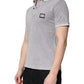 Gray Logo Plaque Cotton Men Polo Shirt T-shirt