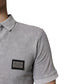 Gray Logo Plaque Cotton Men Polo Shirt T-shirt